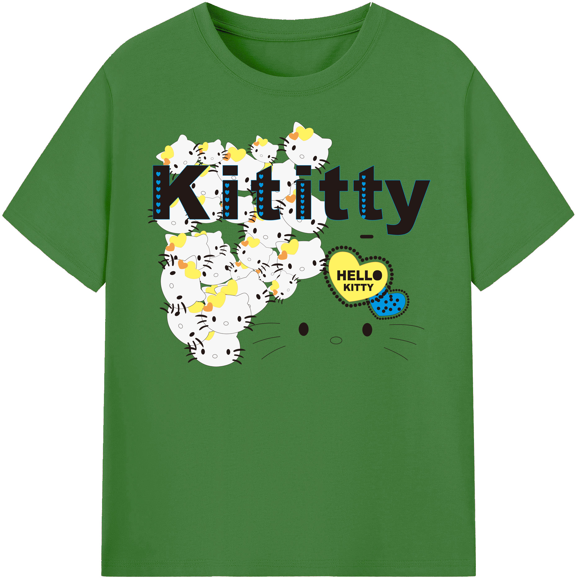（画像用） Hello Kitty ハローキティ レディースカジュアルプリントTシャツ（綿100％）